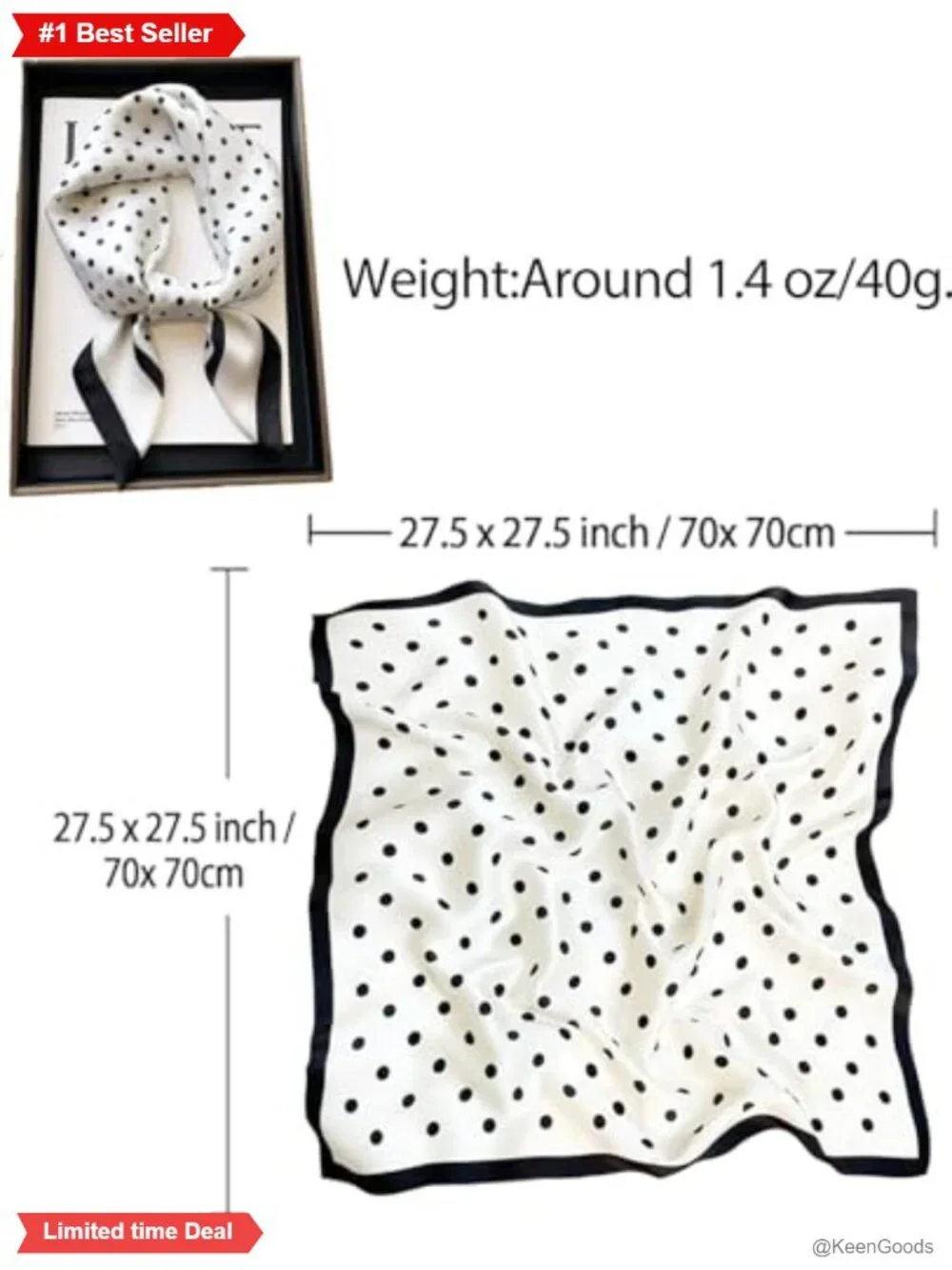 Women's Lightweight Silk Satin Hair Bandana Scarf 27.5in Square Neck Head Wrap